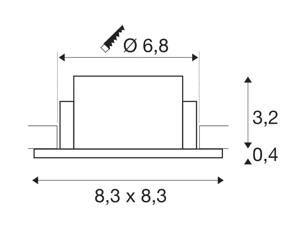 Einbaurahmen SLV NEW TRIA 68 Aluminium 83×83×35.5mm weiss