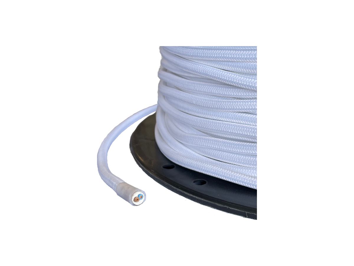 Textilkabel Elektrogros TDLR H03VV-F 2×0.75mm² LN weiss 50m