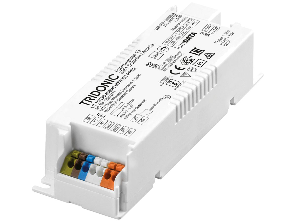 LED-Konverter basicDIM LC 10/150-400/40 bDW SC PRE2, 150…400mA, 10W, 43×30×130mm