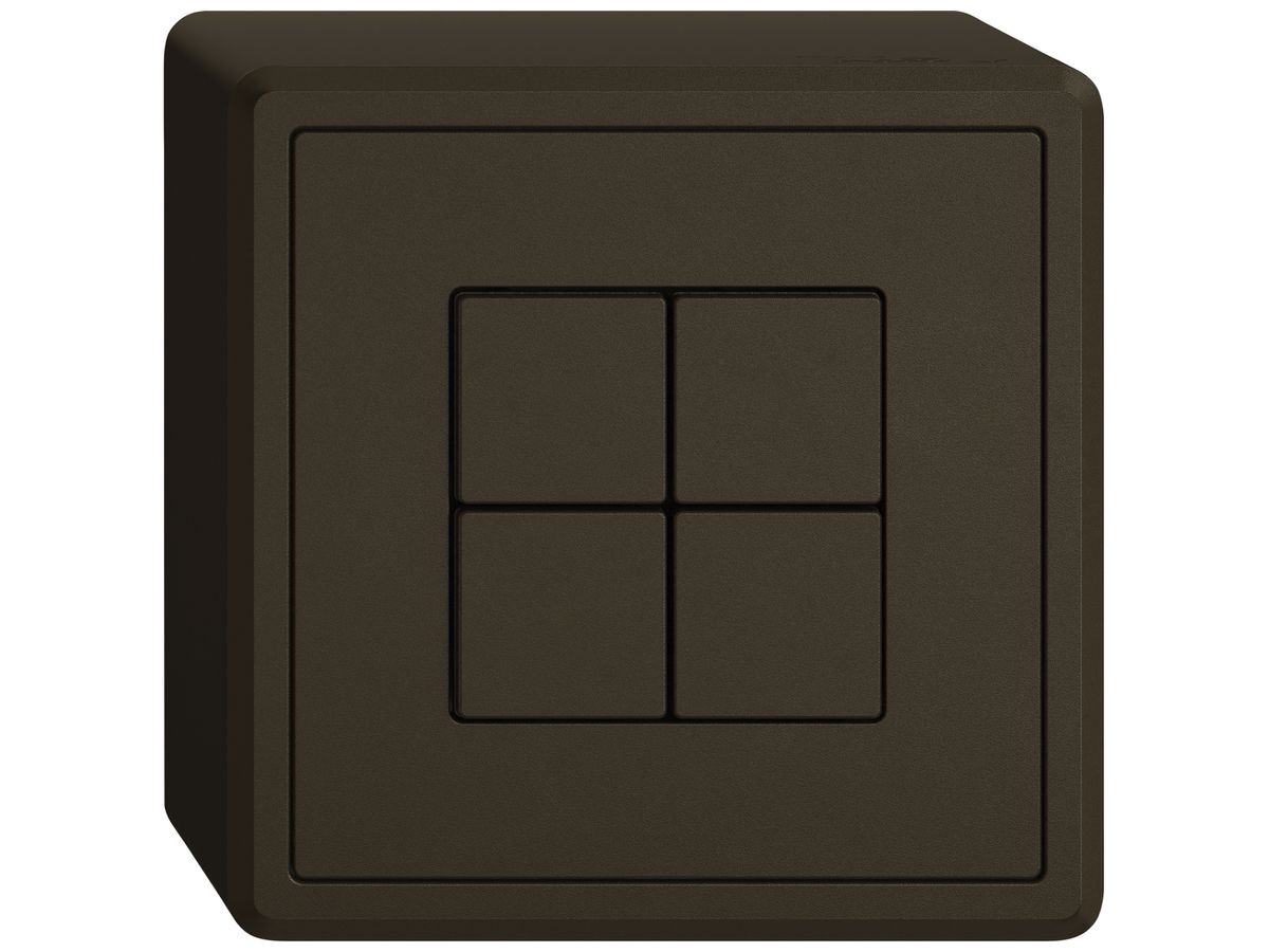 AP-Taster KNX RGB EDIZIO.liv KNX Basic SNAPFIX® 4T 4B LED umbra