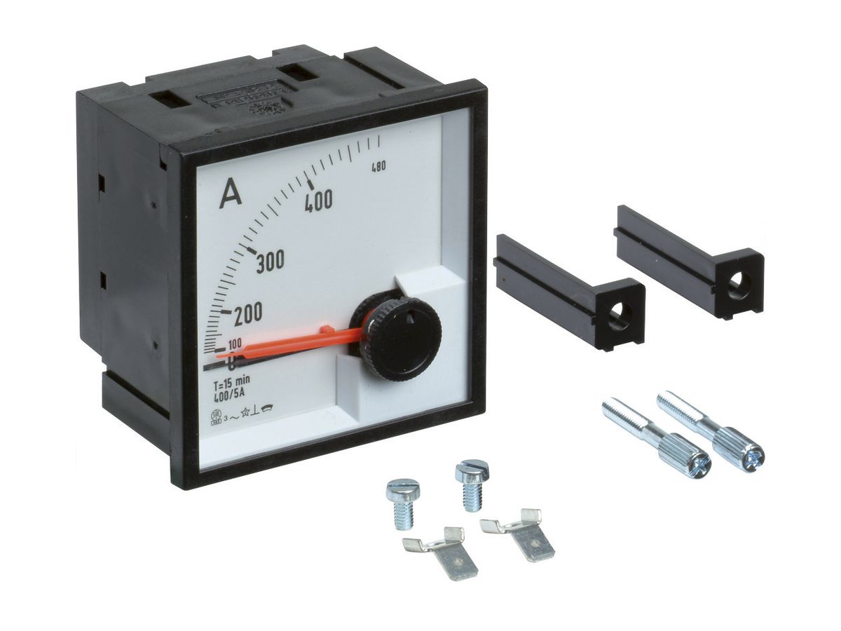 EB-Bimetall-Amperemeter Hager 400A versenkt 72×72mm Klasse 3 Integration 15 Min.