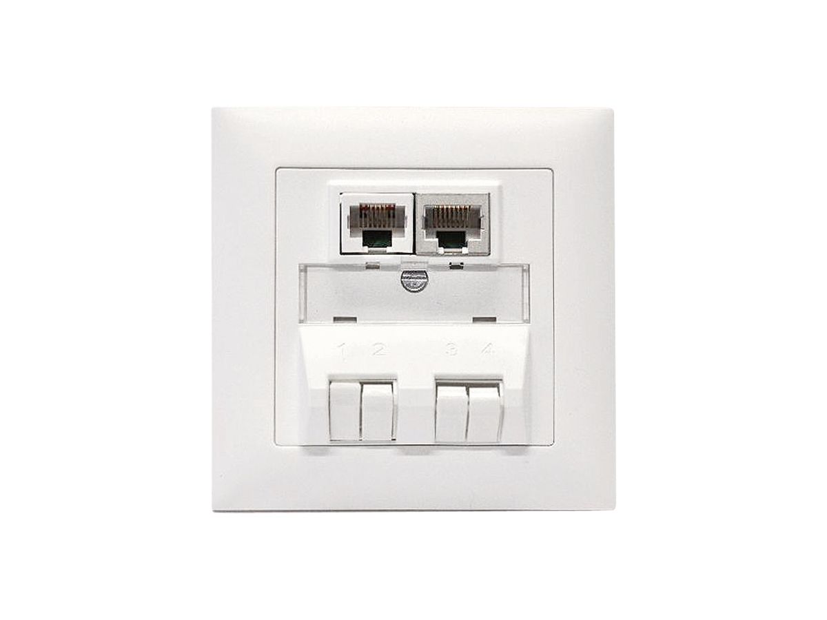 UP-Anschlussdose FTTH Hybrid 2×Kupplung SM LCD/APC