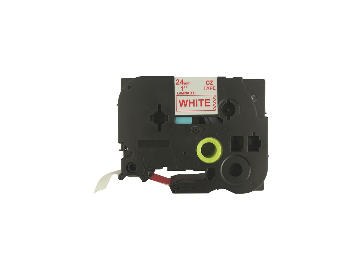 Schriftbandkassette kompatibel zu OZE-252, 24mm×8m, weiss/rot