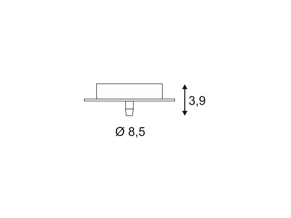 Deckenrosette SLV 1 Ausgang, Ø85×39mm mit Zugentlastung chrom