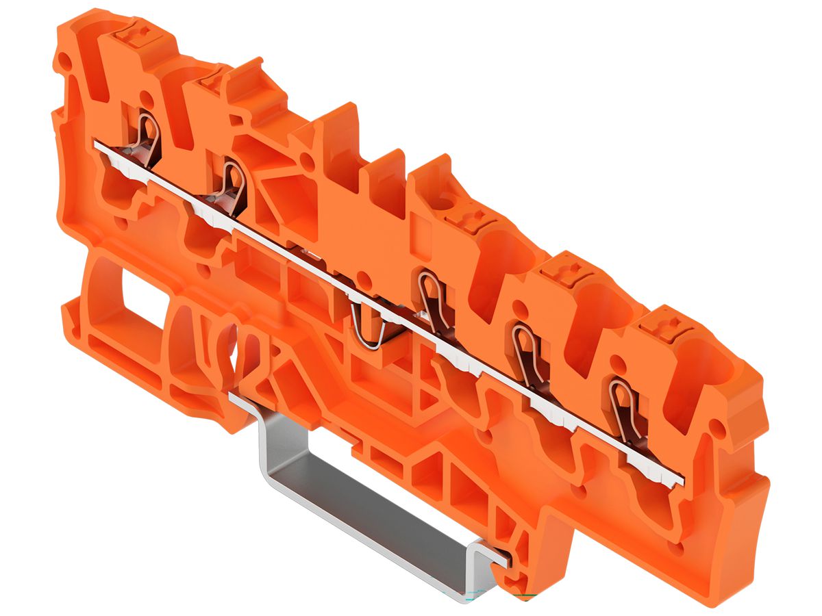 Durchgangs-Reihenklemme WAGO TOPJOB S 1.5mm² 24A Push-in 5×1 TH35 orange