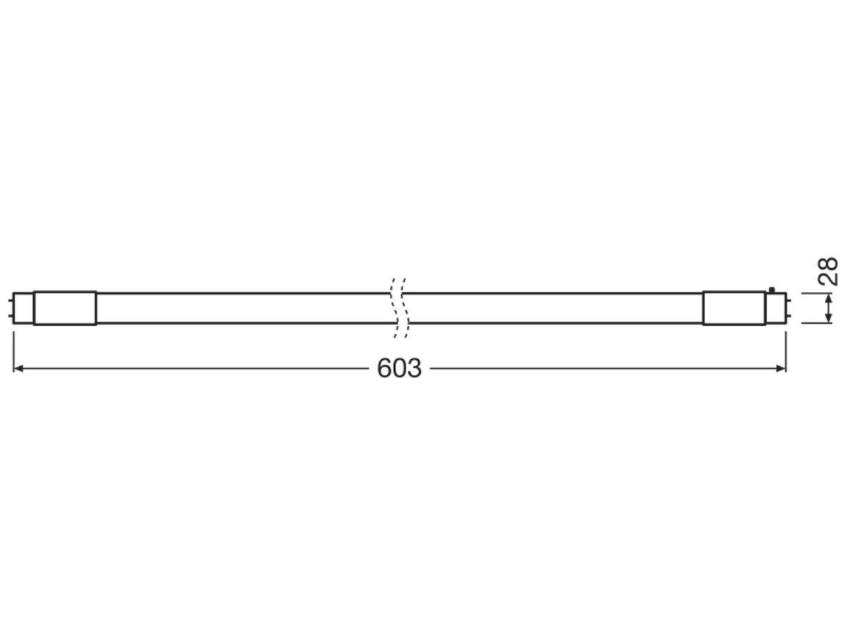 LED-Röhre LEDVANCE G13 7.5W 1000lm 3000K DIM 590mm T8 mattiert