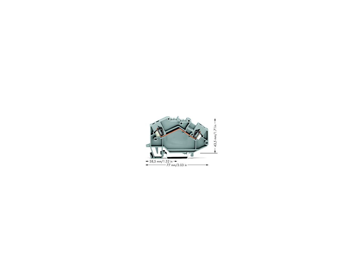 Durchgangsklemme WAGO TOPJOB 2.5mm² grau