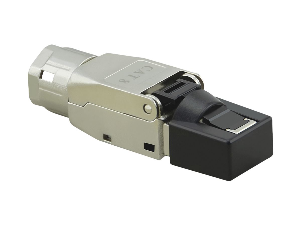 Feldstecker VALUE RJ45/s Kat.8.1 Class1 AWG22…26 gerade silber