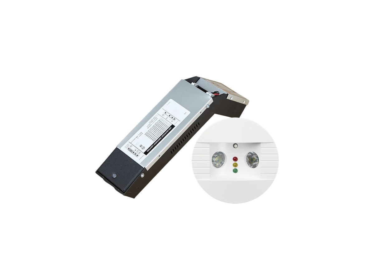 LED-Not-Spot CESP-B/W LED PE+T 2×3W, mit Autotest, 1h