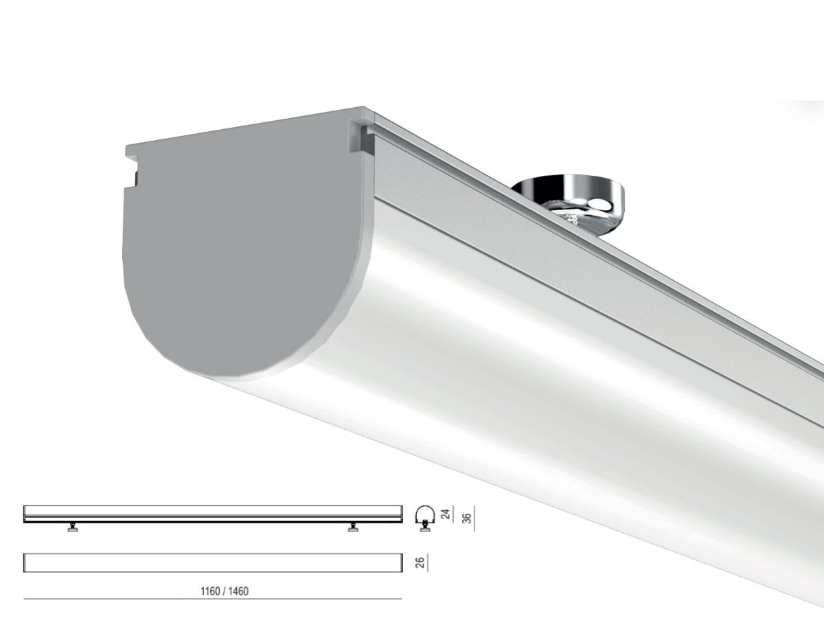 LED-Leuchte Unisaver 1200mm On-Off - 3000/4000/5000K, 12-31W, 1440-4980lm