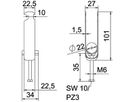 Schnellverleger BET 2056 H-Fuss Kunststoff 16…22mm 3×Kabel Aluminium