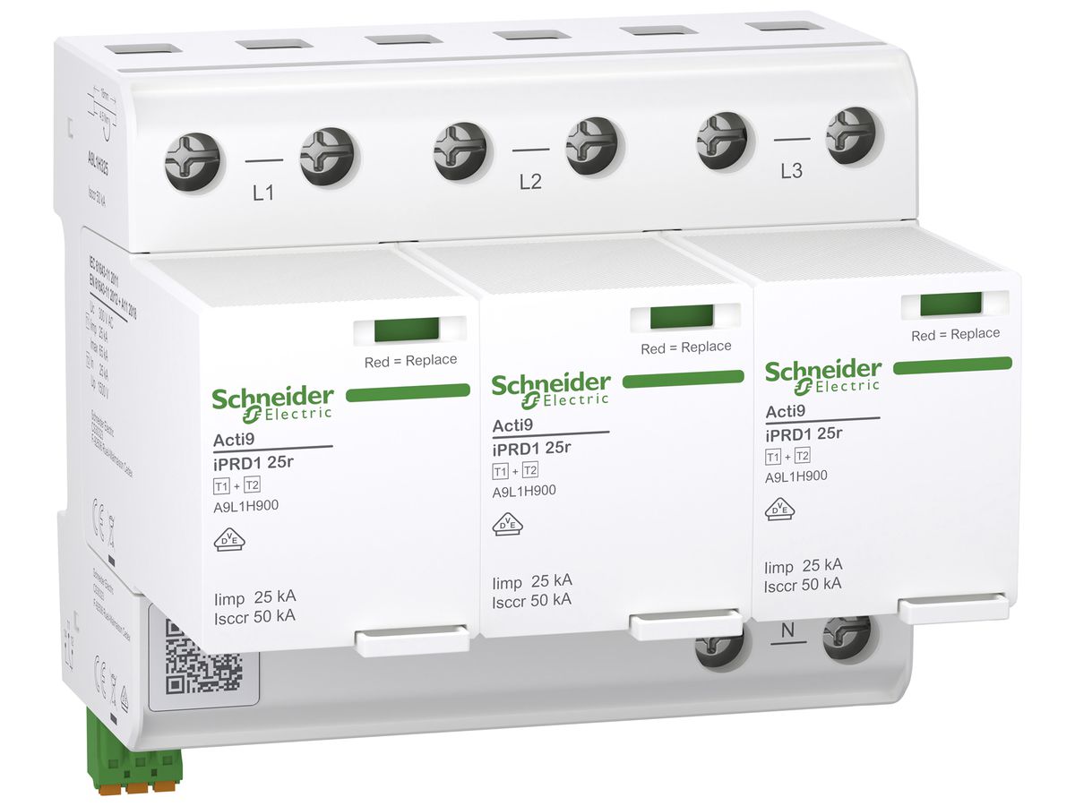Kombiableiter Acti9 iPRD 25r Typ 1+2 3P 25kA 240V TN-C 6TE