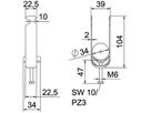 Schnellverleger BET 2056 H-Fuss Kunststoff 28…34mm 2×Kabel A2 1.4301