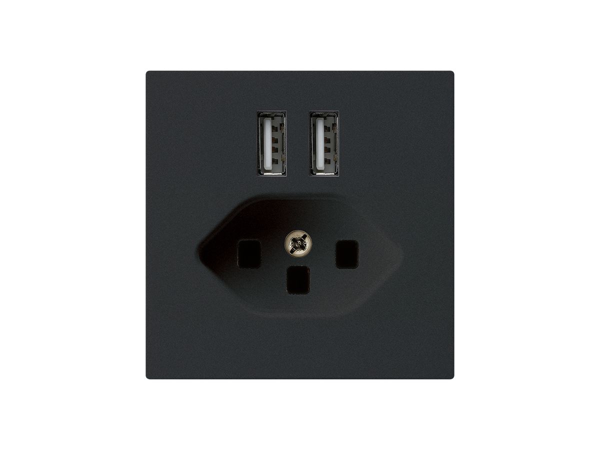 Steckdose 2×USB & T23 kallysto A 2400mA schwarz