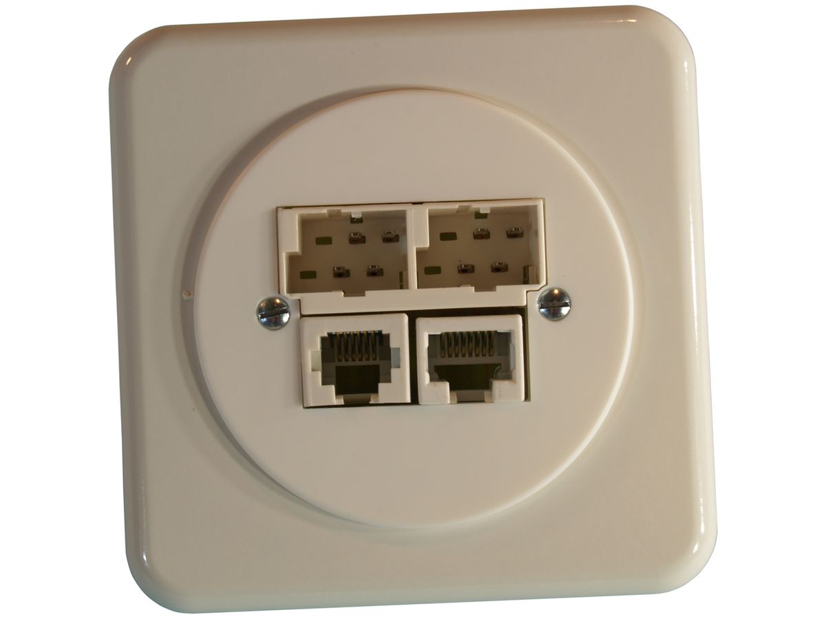 UP-Dose ADSL 2×TT/RJ45/RJ11/u ITplus weiss