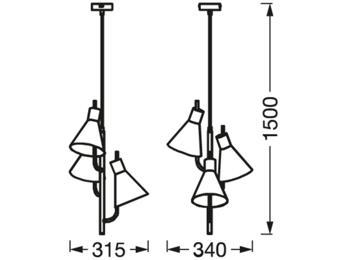 LED-Pendelleuchte LEDVANCE DECOR TOKIO 14W 850lm 3000K 340mm schwarz