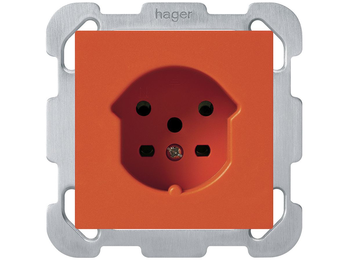 UP-Steckdose kallysto T15 orange Schraubklemmen mit Befestigungsplatte