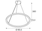 LED-Pendelleuchte SLV ONE CUBE 54W 4000lm 930 DALI direkt Ø805 weiss