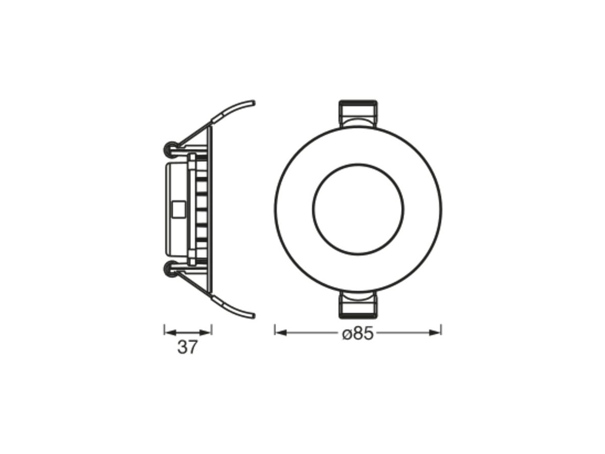 EB-LED-Downlight LDV DL SLIM 4.5W 240lm 4000K Ø85mm weiss