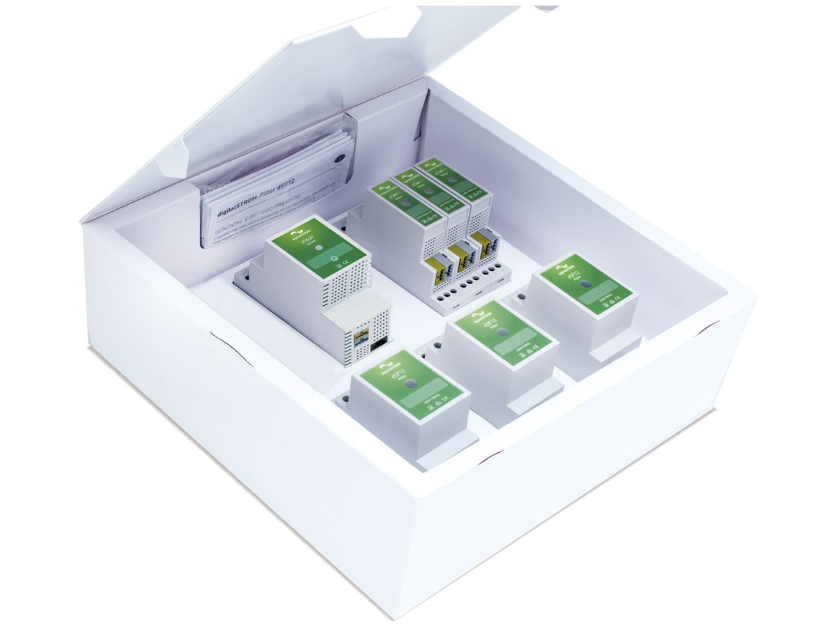 Basis-Paket digitalSTROM dS-BP200: 3×dSF20, 3×dSM12, 1×dSS20