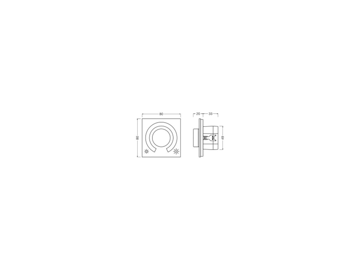 AP-Drehdimmer LEDVANCE IP20 AC 2.7W DALI 80×53×53mm