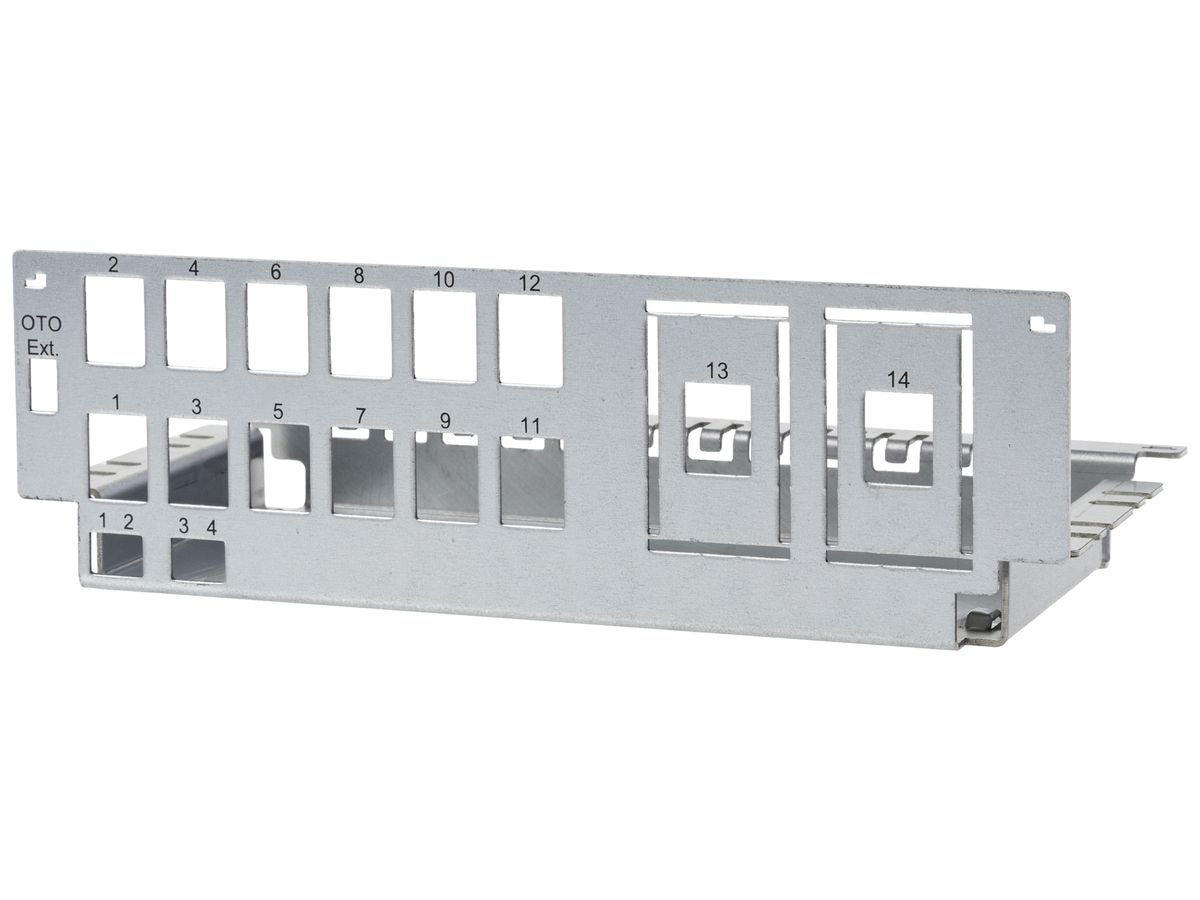 Patchpanel Cecoflex Hybrid 12(+2)-Port RJ45 Keystone 2×LC-D