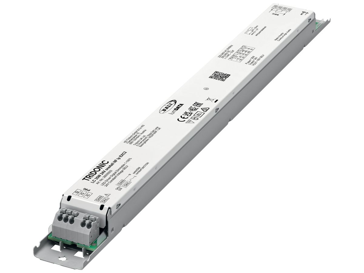 LED-Betriebsgerät Tridonic LC 3.6…34.8W 149…1456mA DALI DSI DIM 360×30×21mm