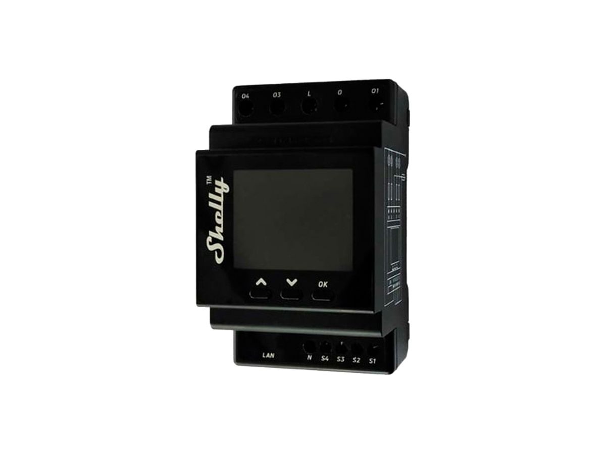 REG-RF-Schaltaktor Shelly Pro 4PM Wi-Fi/Ethernet/Bt 4-Kan 240V 3TE