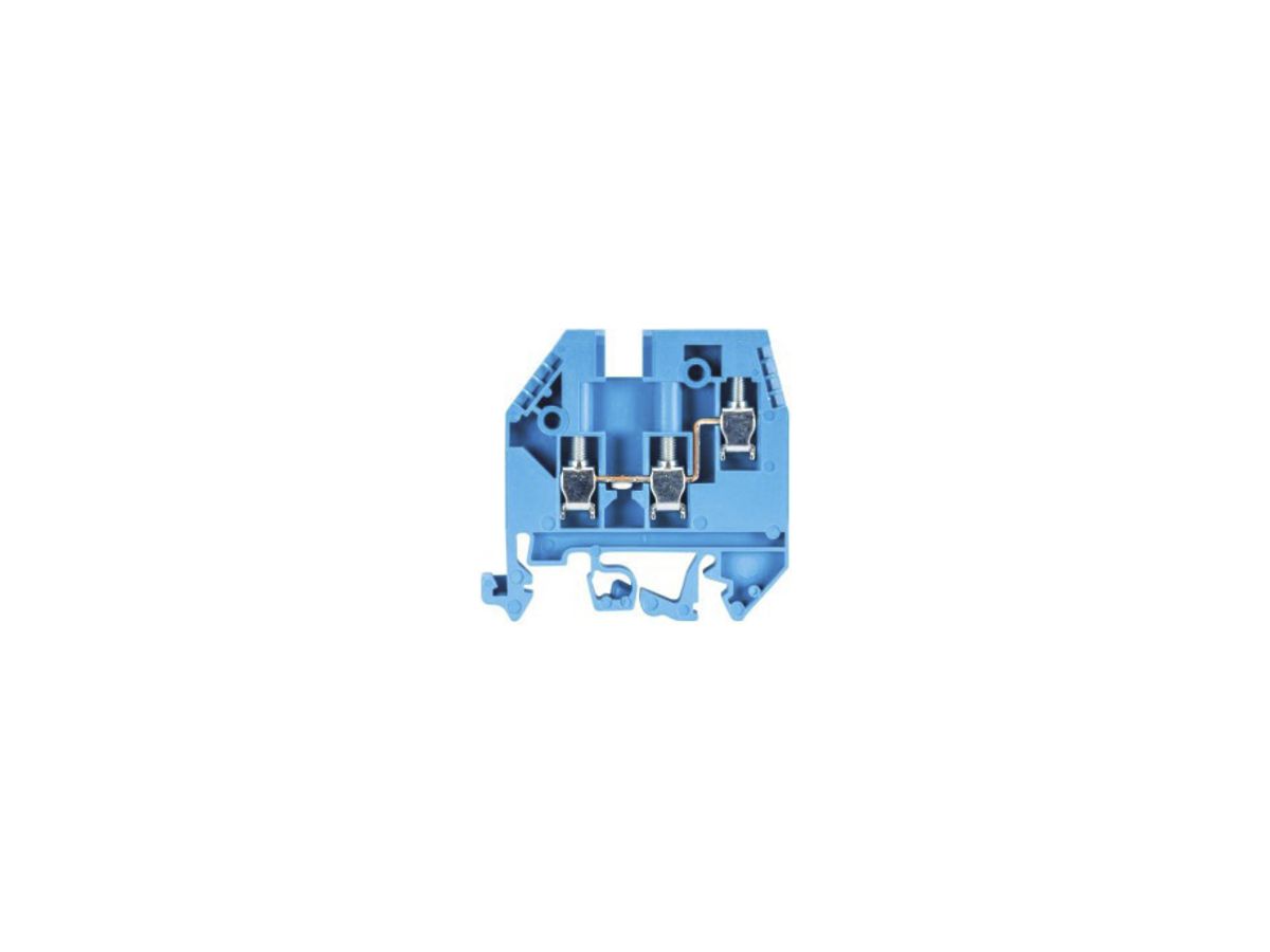 Durchgangs-Reihenklemme WK 0.5…6mm² 32A 800V 3×Schraub.1 Et.Schiene TH35/G32 hbl