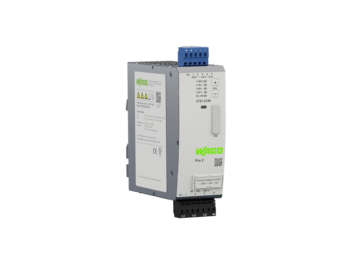 EB-Stromversorgung WAGO Pro 2 340…550V 480…780V 24…28V 10A 240W 3TE
