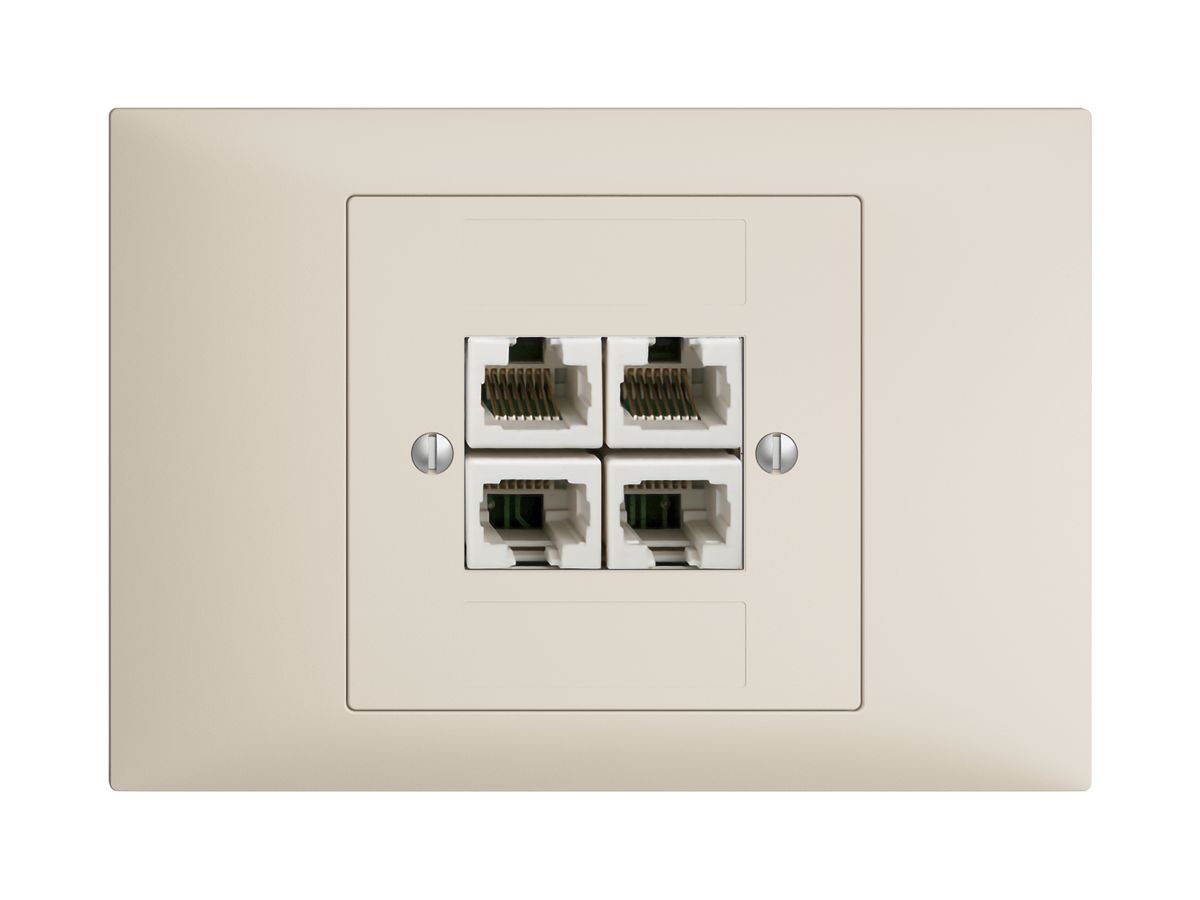 EB-Dose 4×RJ45/u 4P getr. EDIZIOdue crema, ITplus