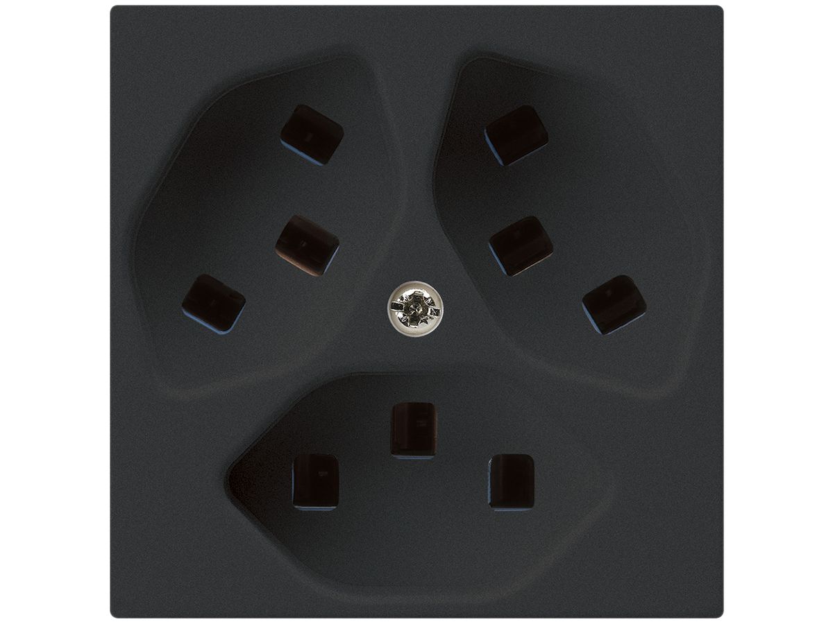 Steckdose Hager kallysto 3×T23 A schwarz
