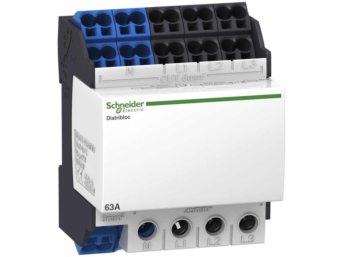 Klemmenblock Schneider Electric 63A 4-polig