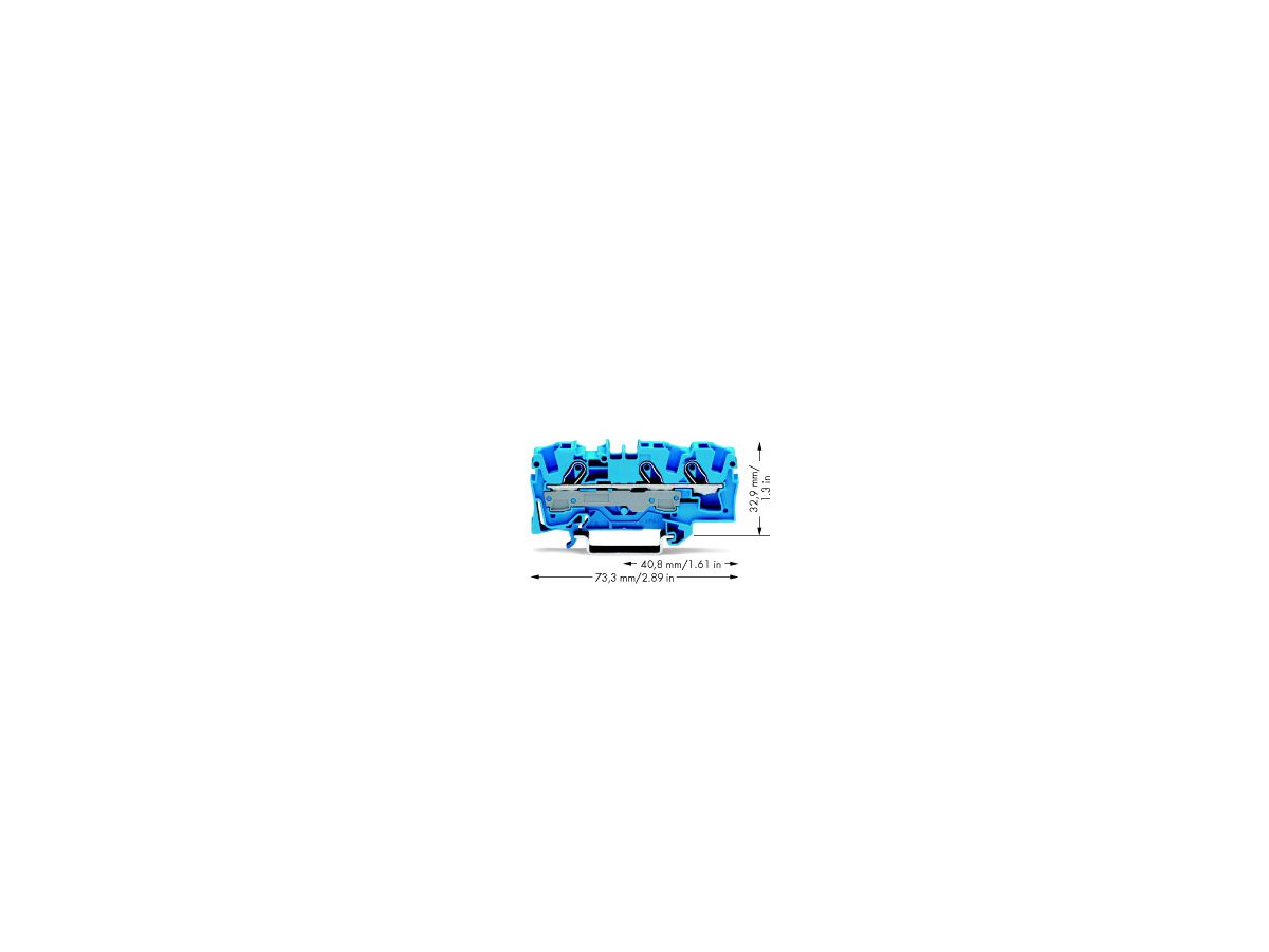 Durchgangsklemme WAGO TOPJOB-S 6mm² 3L blau Serie 2006