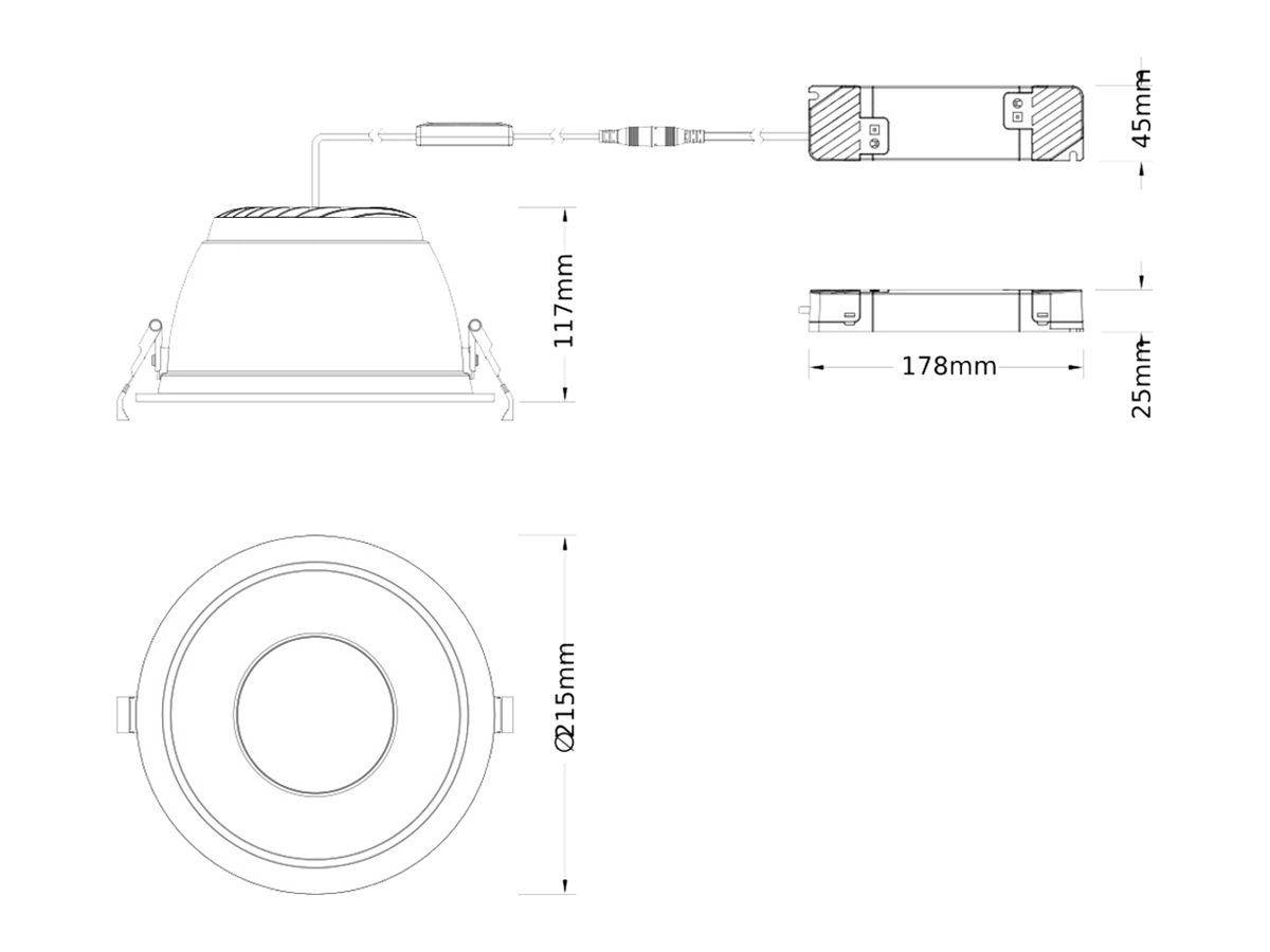 LED-Downlight LEDVANCE DL CMFT 30W 3600lm 3000K IP44 WB DIM cenbat Ø215mm ws