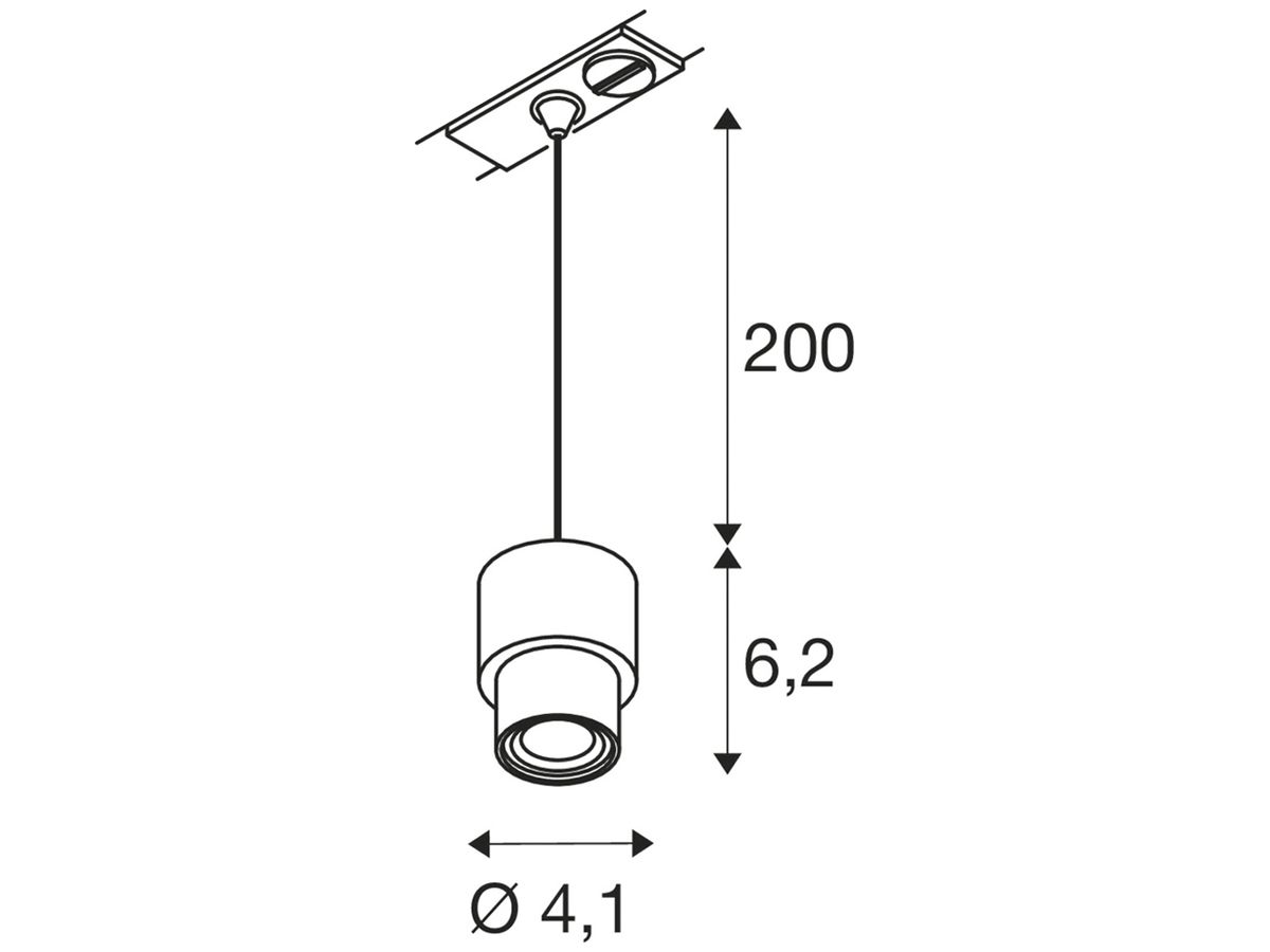 Pendelleuchte SLV PURI 2.0 Basic AD1PH GU10 1×6W DIM Ø41mm grau