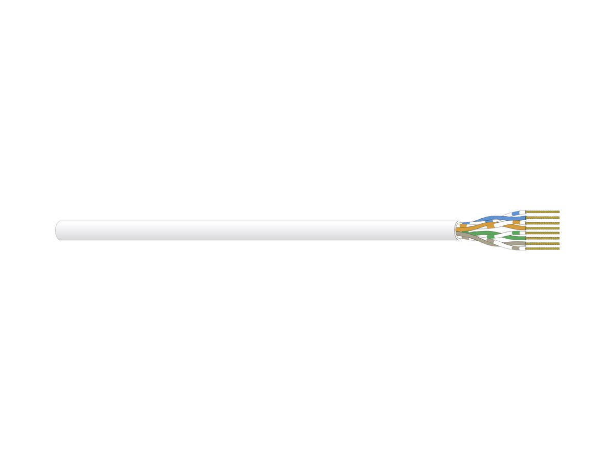 Datenkabel Dätwyler CU 602 4P flex U/UTP, Kat.6 LSZH Dca 1000m weiss
