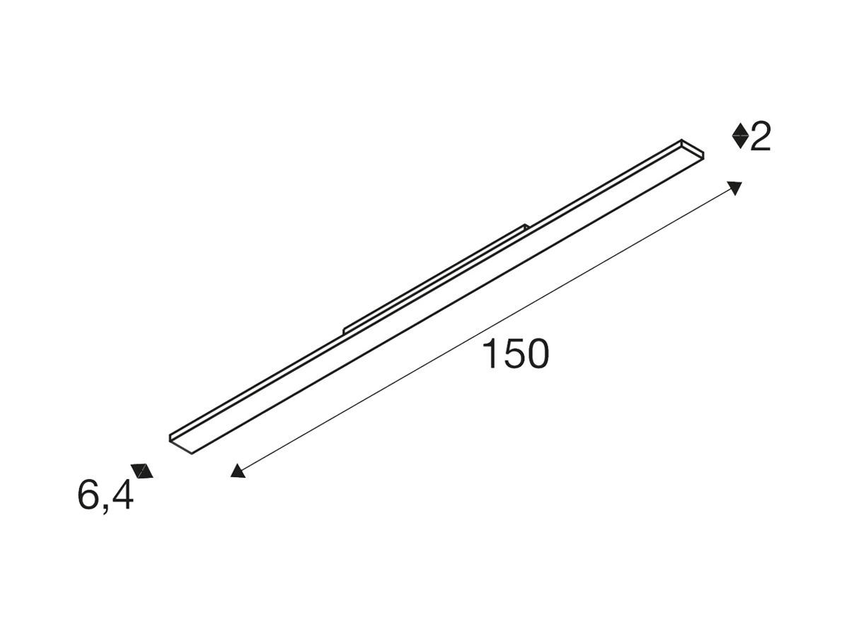 LED-Spot SLV SIGHT EASY 66W 10200lm 930 25° DALI AD3PH 1500mm schwarz