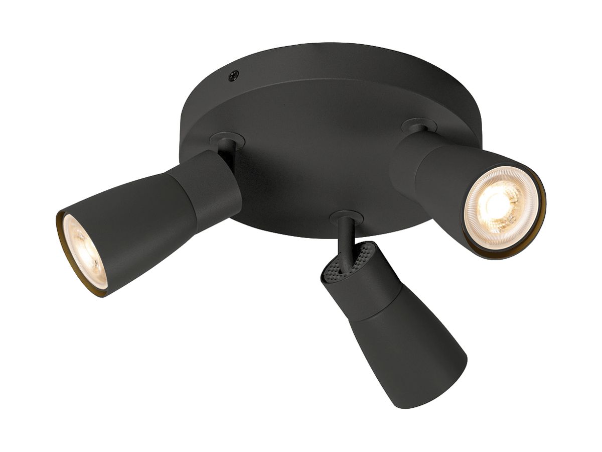 Spot SLV PURI 2.0 Dome CW GU10 3×6W DIM Ø180×113mm schwarz