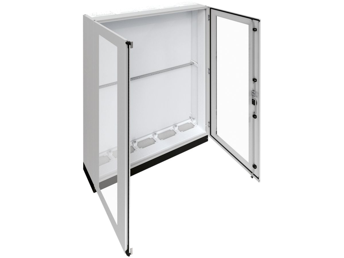 Schrank Hager univers SKII 1850×1300×275mm mit Sockel 100mm+Tür transparent IP55