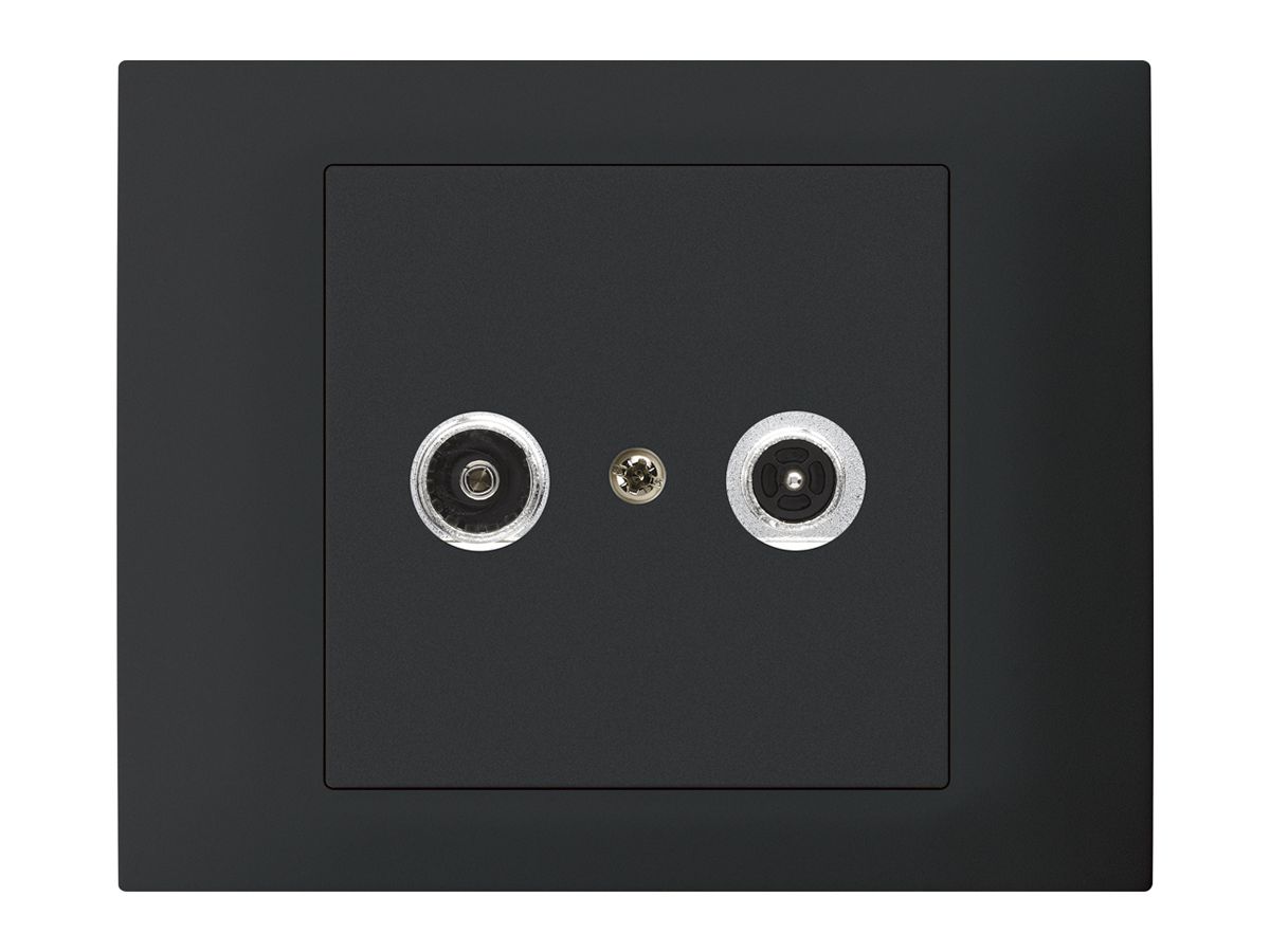 EB-Antennendose kallysto R-TV Bauart T mit EB-Dose G3 14dB 2GHz schwarz