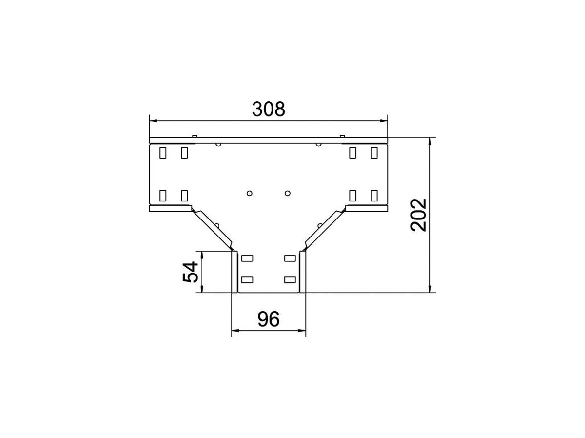 T-Stück BET RT 35×100mm Stahl bandverzinkt