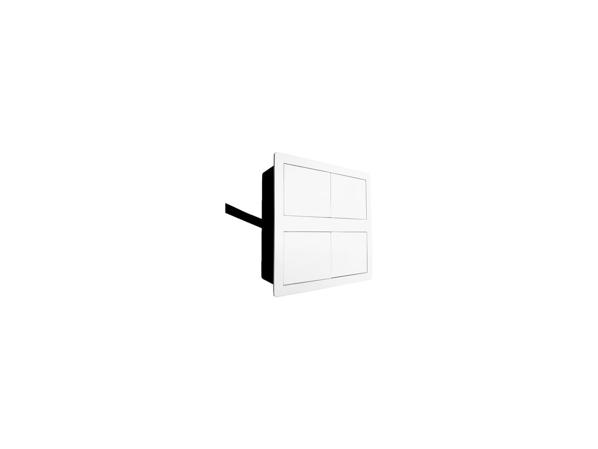 EB- oder UP-Steckdose 2×Typ 13 + 2×USB Karch VersaHIT, mit Kabel, weiss RAL 9003