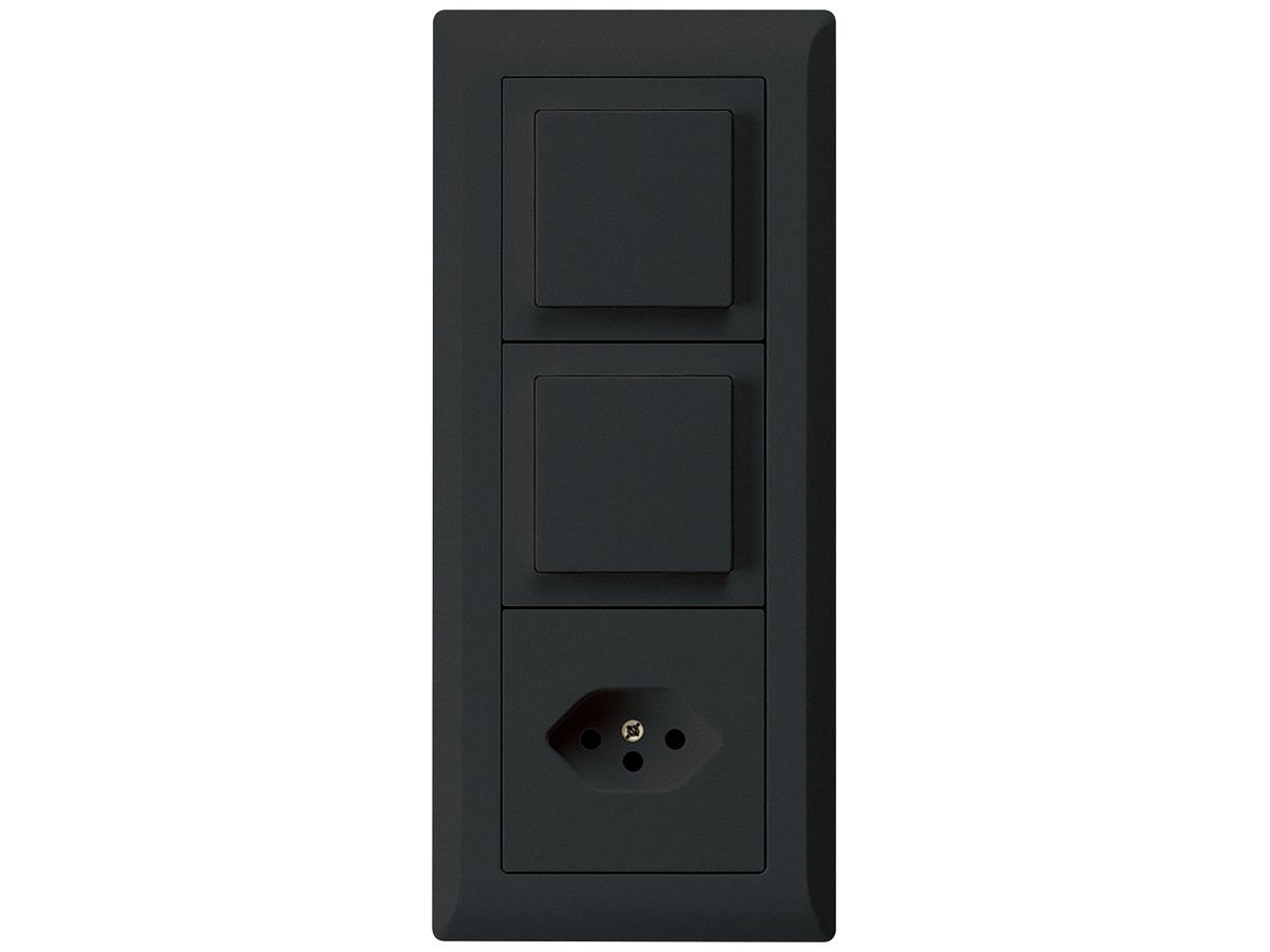 UP-Kombination kallysto.line Gr.I-I-I vertikal 2×Schalter S3+Typ 13 schwarz