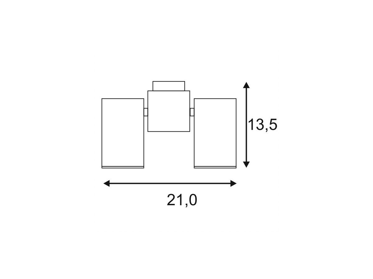 Decken-/Wandleuchte SLV ENOLA_B SPOT, 2×GU10 50W IP20 mattschwarz