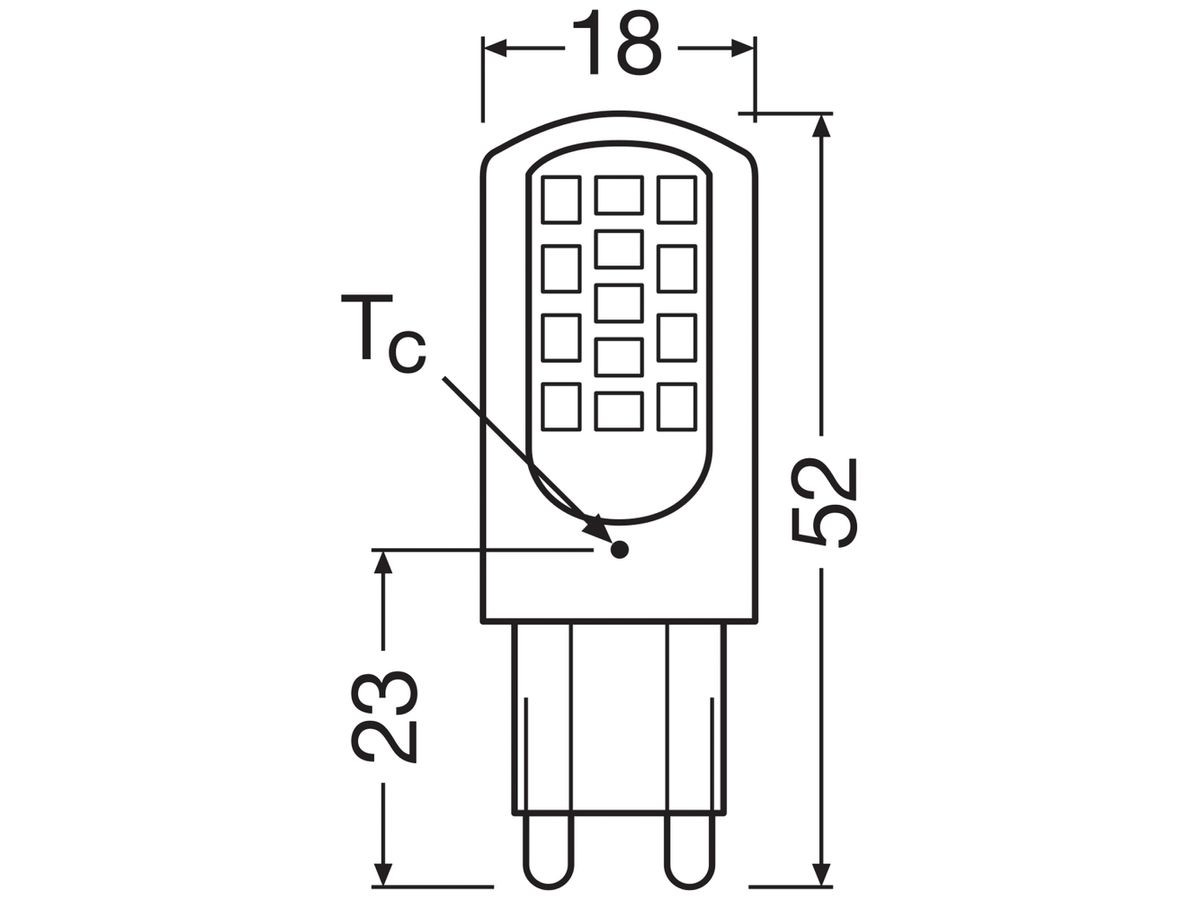 LED-Lampe LEDVANCE PIN G9 4W 470lm 2700K DIM Ø18×52mm klar