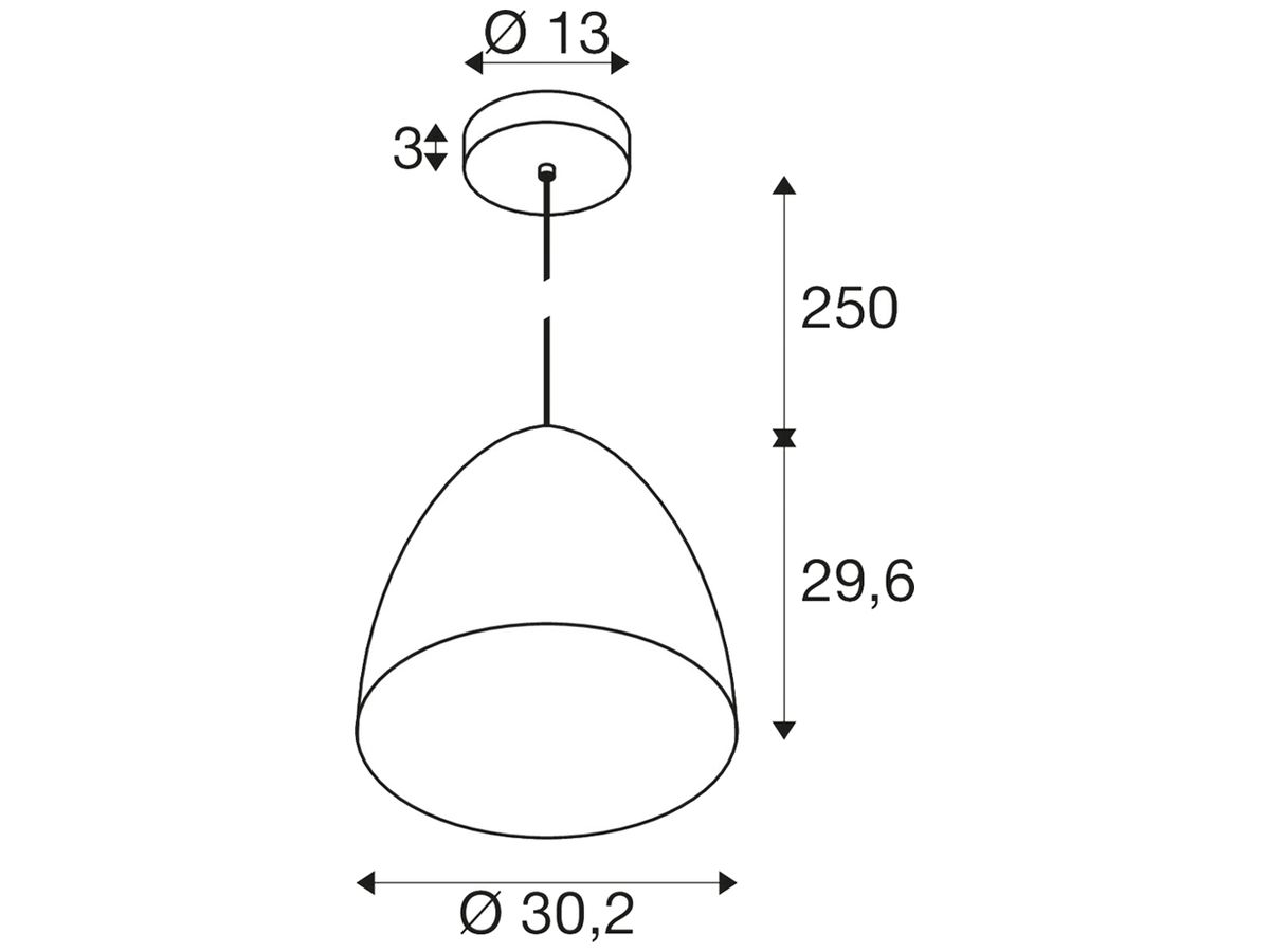 Pendelleuchte SLV PARA CONE 30 E27 1×60W Ø302mm Kupfer