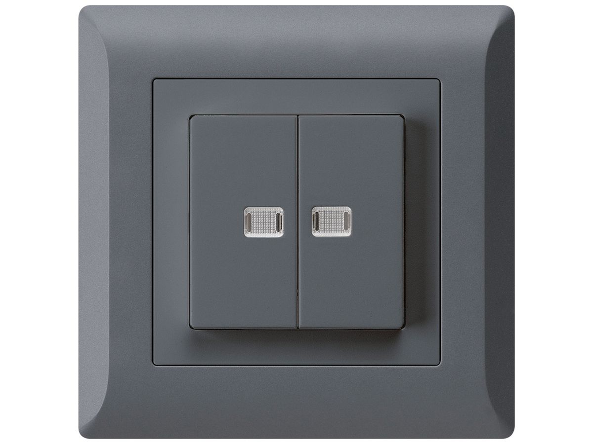 UP-Leuchtdruckschalter kallysto.line 1/3+3/1 mit 2 Linsen anthrazit