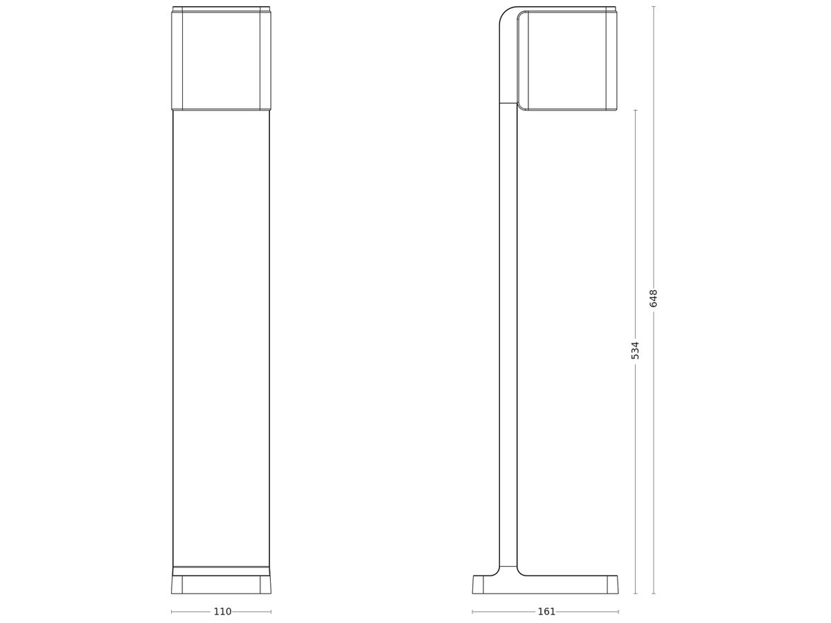 LED-Pollerleuchte Steinel GL 80 iHF Bluetooth 9.5W 582lm 3000K IP44 anthrazit