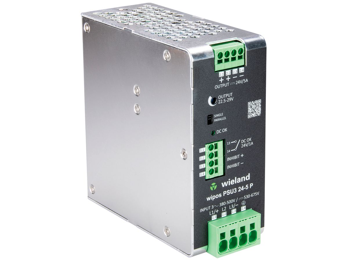 EB-Schaltnetzgerät WIPOS PSU3 340…575VAC 450…810VDC OUT:24V 5A 120W